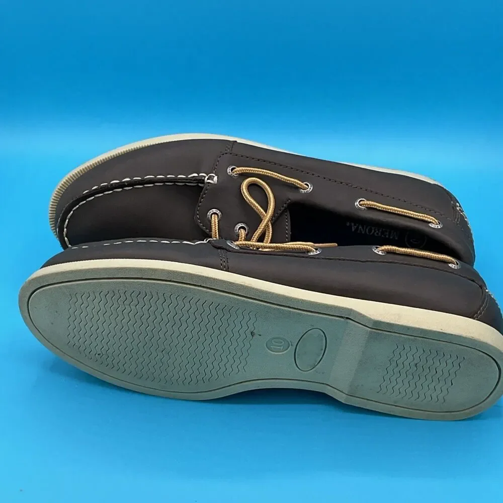 Merona Mens BROWN Boat Shoes Size 10,EUC